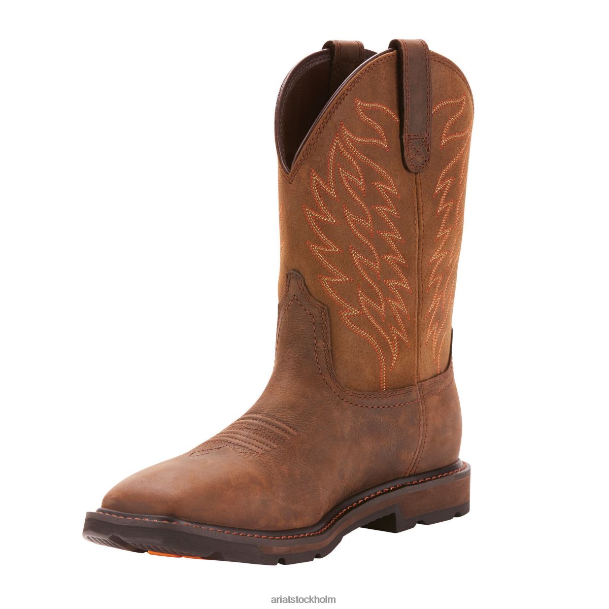 Skodon Ariat banbrytande bred fyrkantig tå vattentät arbetsstövel mörkbrun män F0484222