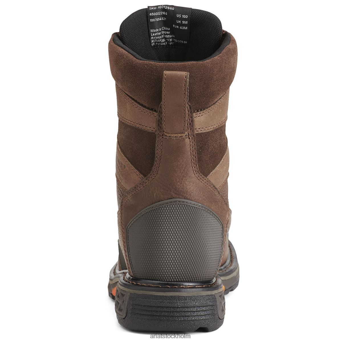 Skodon Ariat overdrive 8\" bred fyrkantig tå vattentät komposittå arbetsstövel Kastanjebrun män F0484266