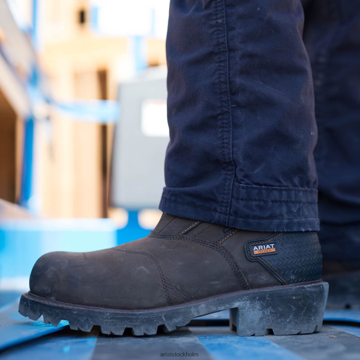 Skodon Ariat powerline 400g vattentät 400g komposittå arbetsstövel oljig distressed brun män F0484274