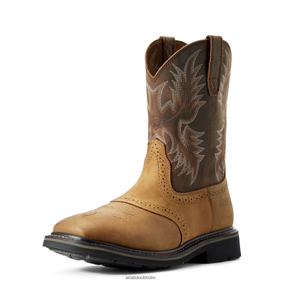Skodon Ariat sierra bred fyrkantig arbetsstövel åldrad bark män F0484249
