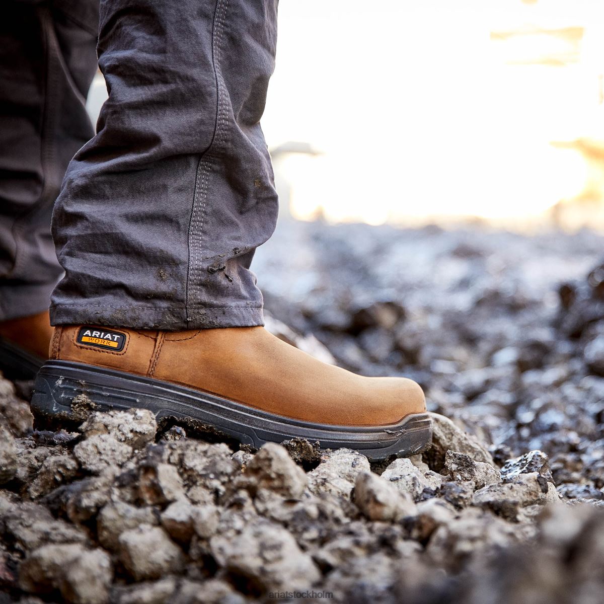 Skodon Ariat turbo chelsea vattentät carbon tå arbetsstövel åldrad bark män F0484299