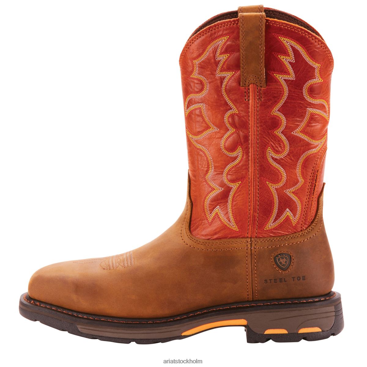 Skodon Ariat workhog bred fyrkantig tå arbetsstövel i ståltå mörk jord män F0484254