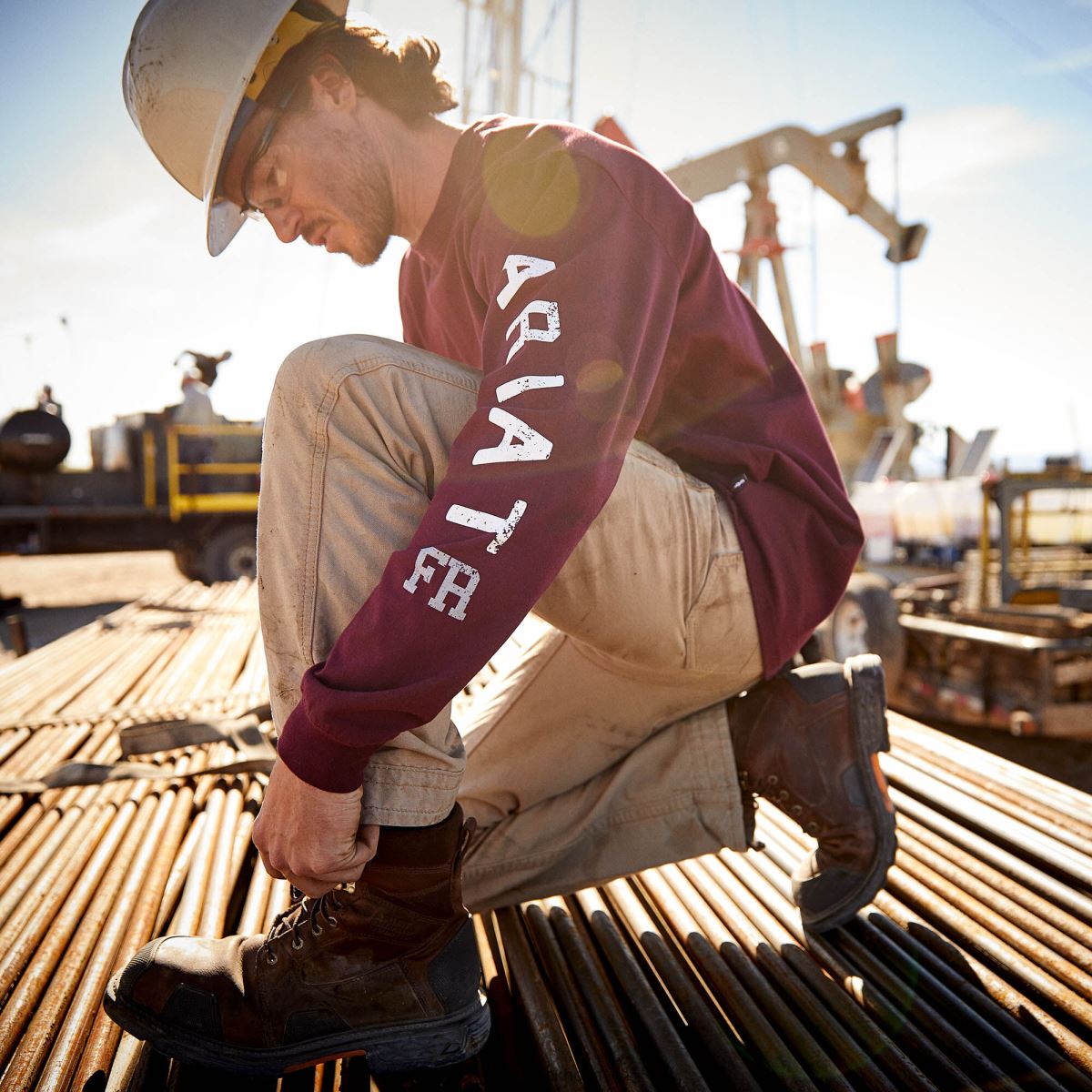 Skodon Ariat workhog xt dare carbon tå arbetsstövel brunbrun män F0484312