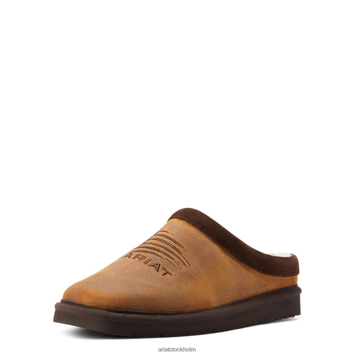 Skodon Ariat patriot toffel med fyrkantig tå dammig rosett mocka män F0484461