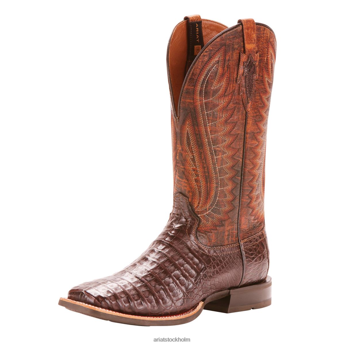 Skodon Ariat dubbel down western stövel antik pecan kajman mage män F0484139