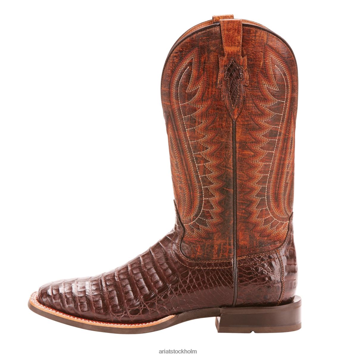 Skodon Ariat dubbel down western stövel antik pecan kajman mage män F0484139