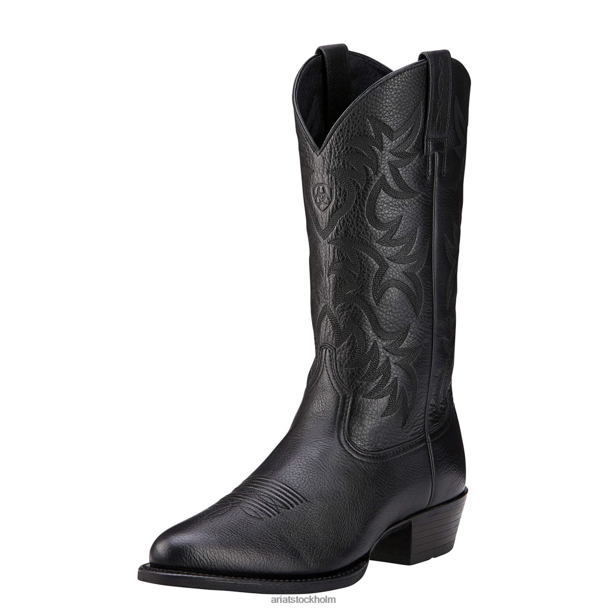 Skodon Ariat heritage r toe westernstövel svart deertan män F048440
