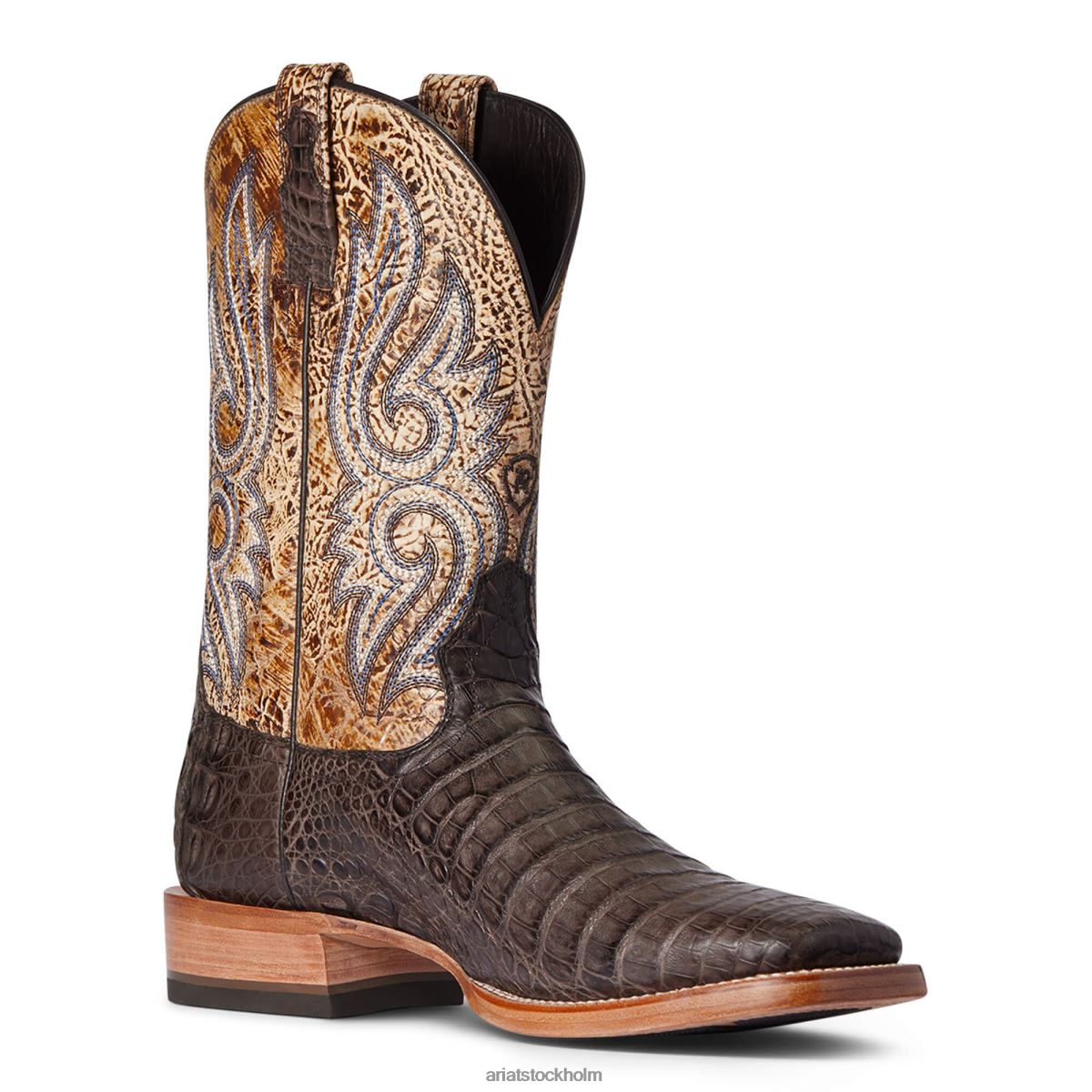 Skodon Ariat obeveklig denton westernstövel choklad kajman mage män F0484109