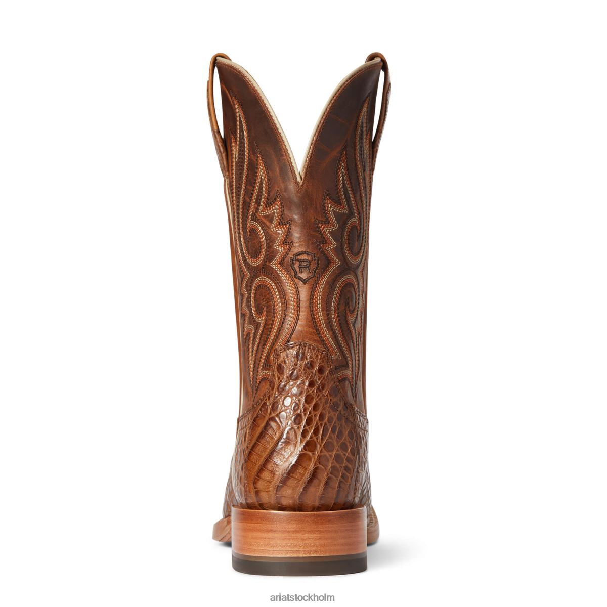Skodon Ariat obeveklig denton westernstövel naturlig kajman mage män F048435