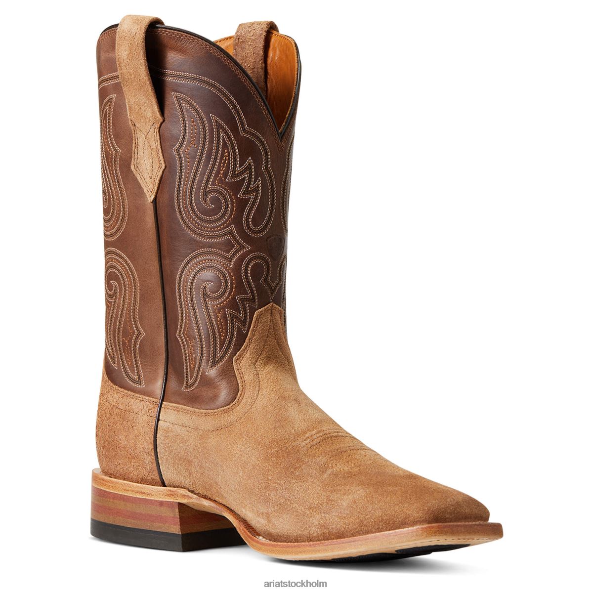 Skodon Ariat obeveklig sic \'em westernstövel gränsbrun män F0484150
