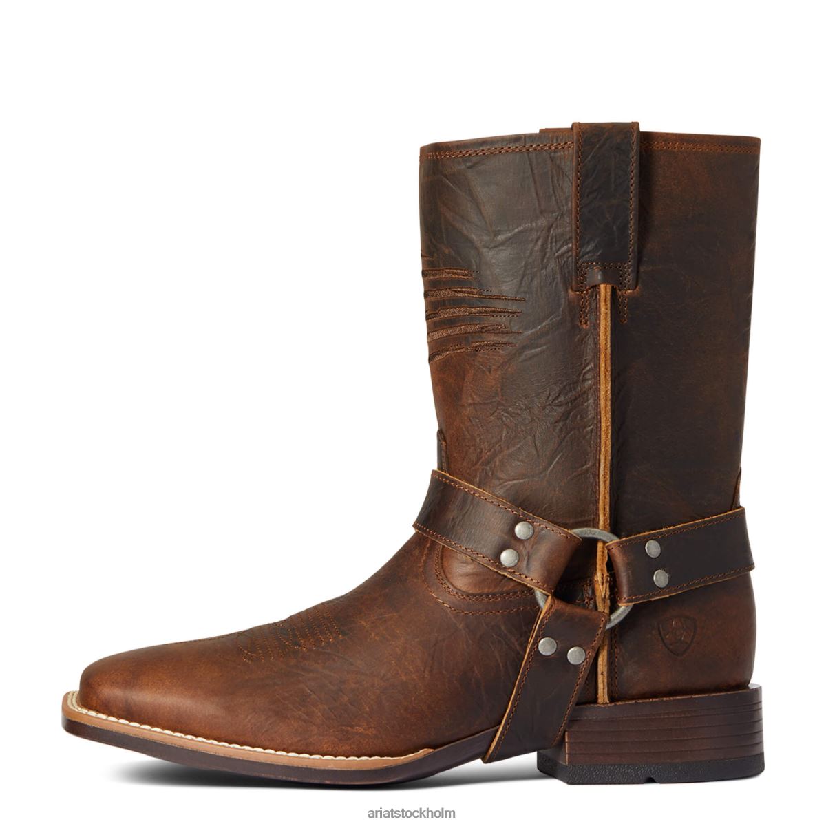 Skodon Ariat sele patriot ultra western stövel bar topp brun män F048448