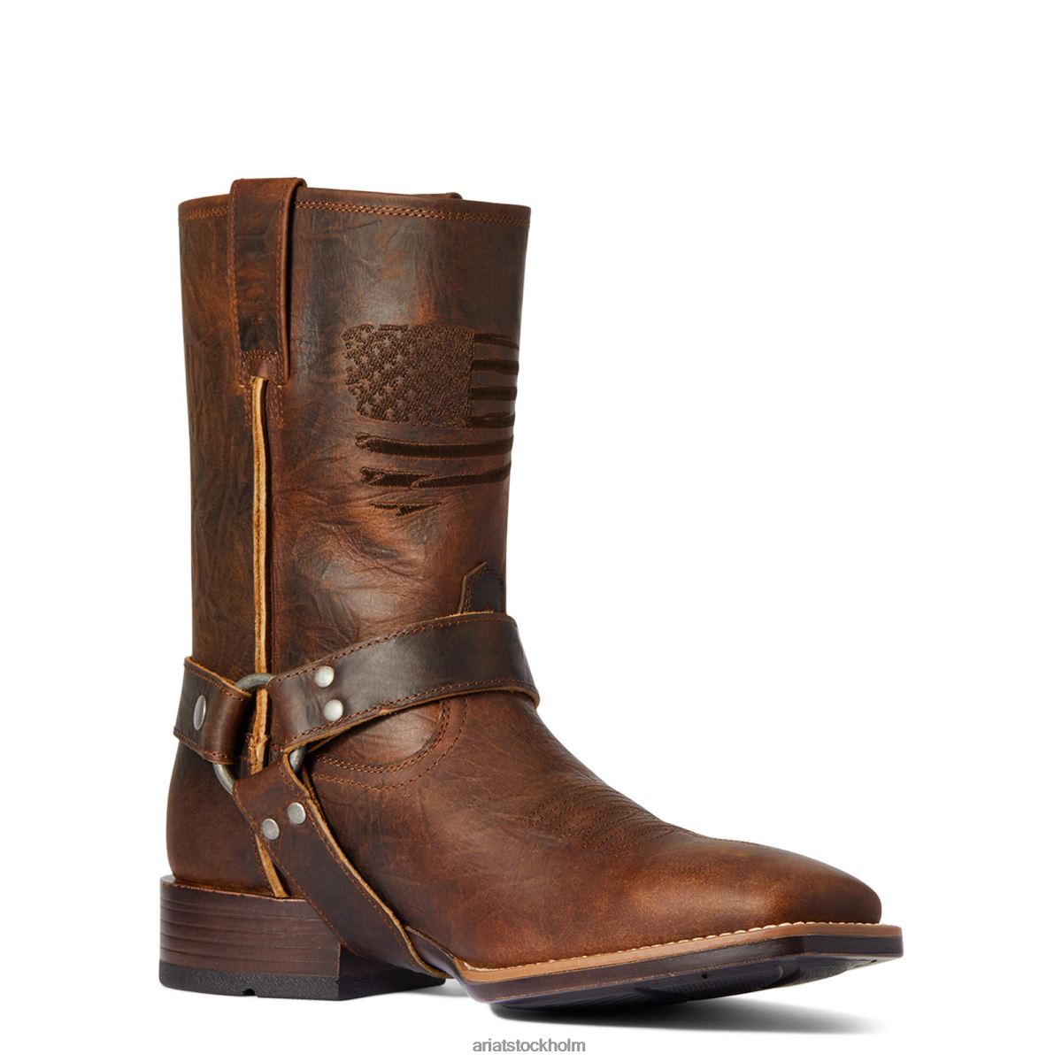 Skodon Ariat sele patriot ultra western stövel bar topp brun män F048448