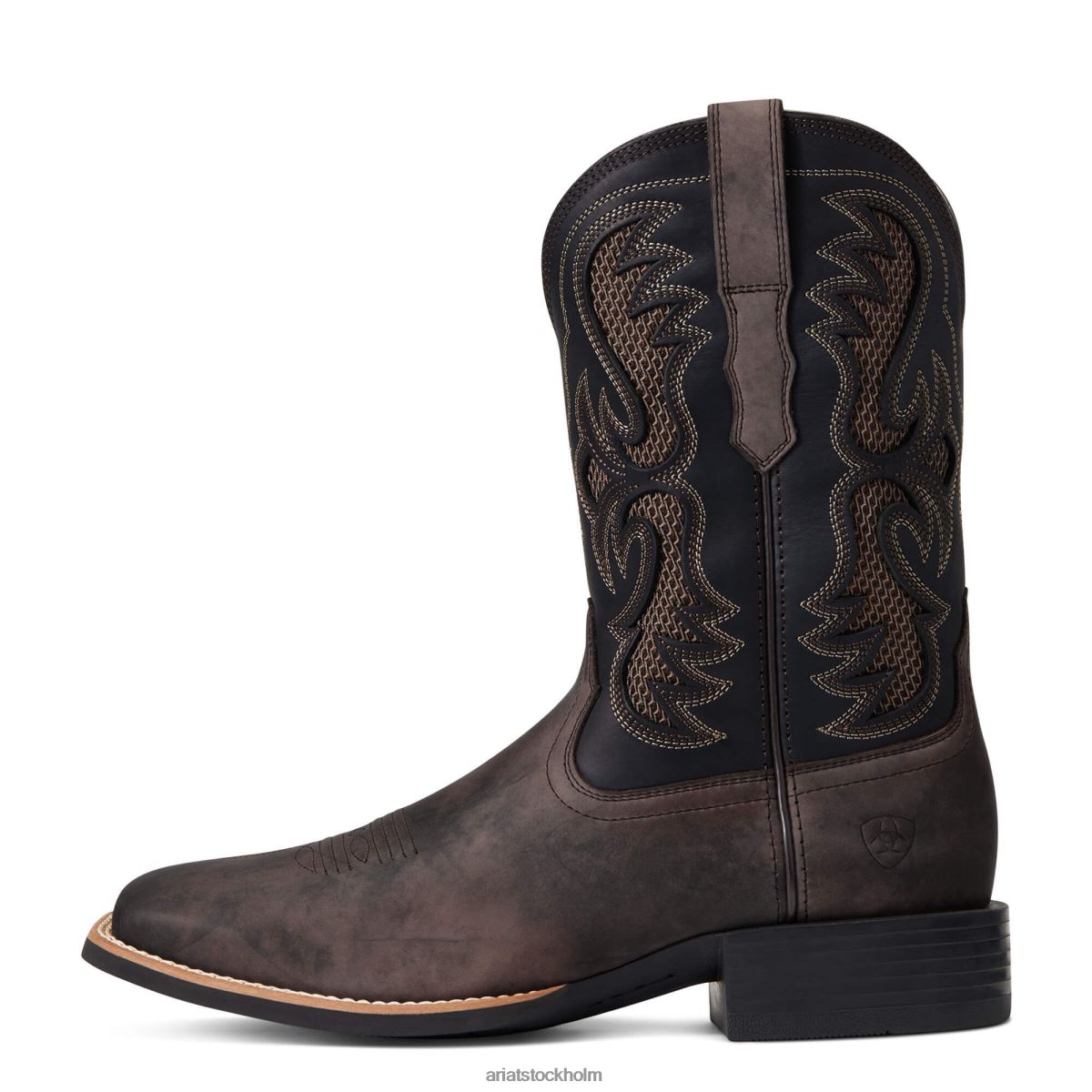 Skodon Ariat sport fresco venttek western stövel flock brun män F04842