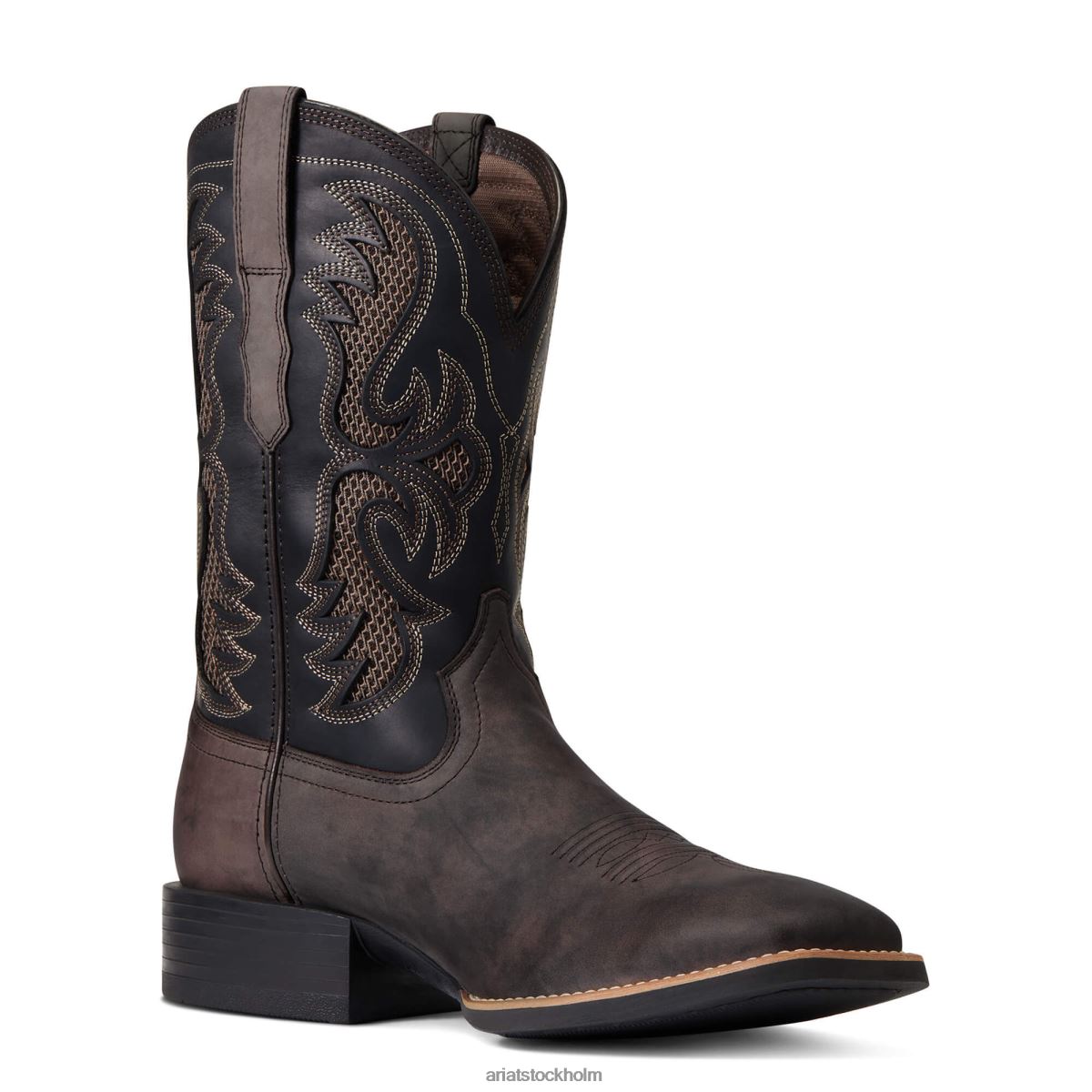 Skodon Ariat sport fresco venttek western stövel flock brun män F04842