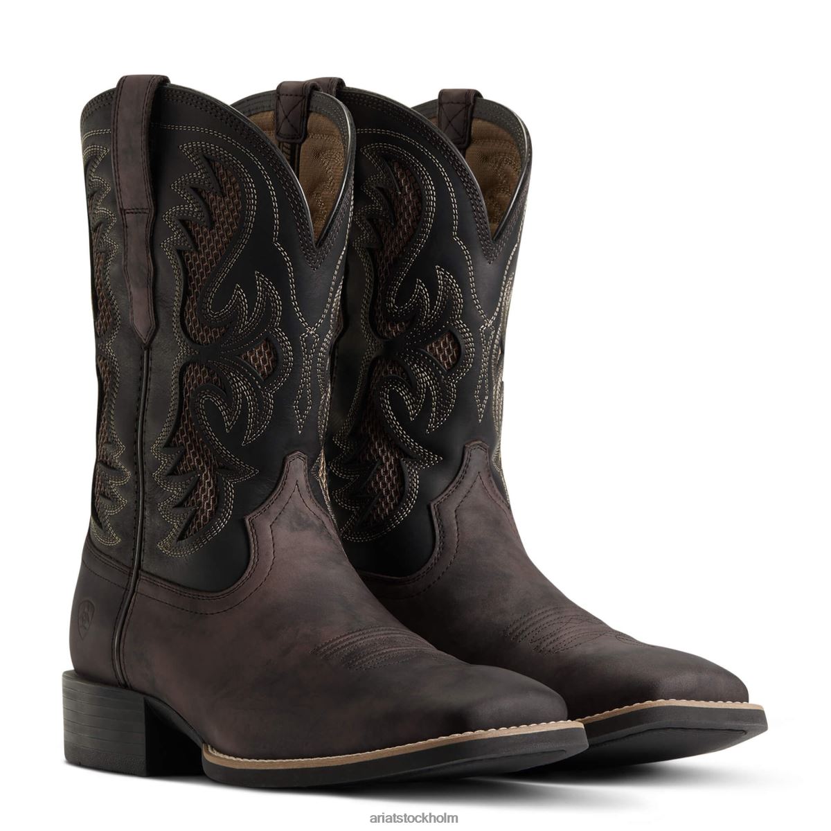 Skodon Ariat sport fresco venttek western stövel flock brun män F04842