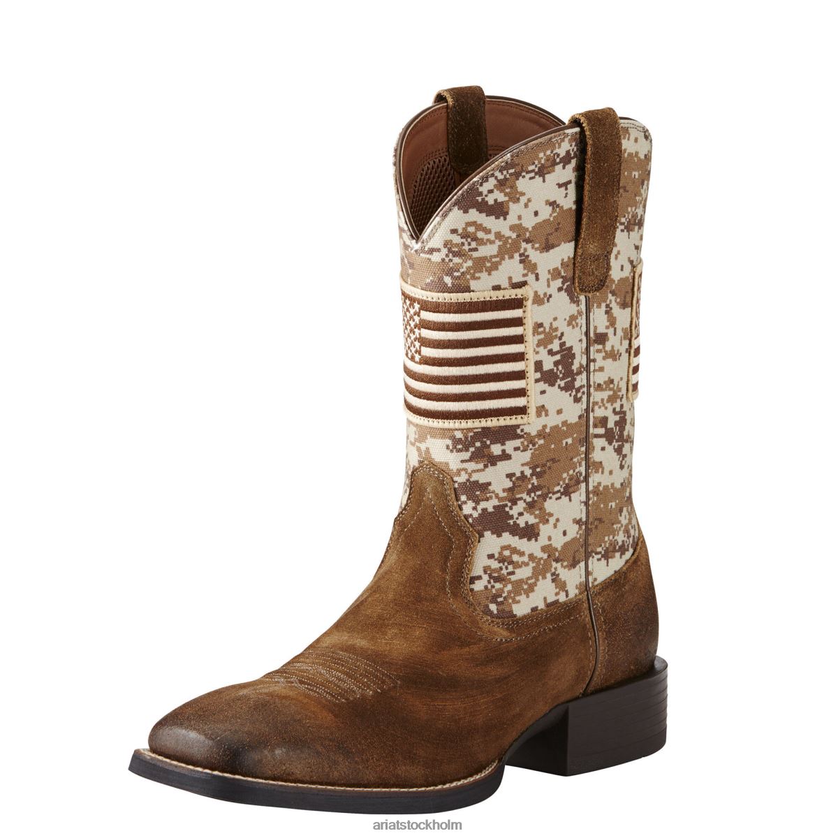 Skodon Ariat sport patriot western stövel antik mockamocka män F048490