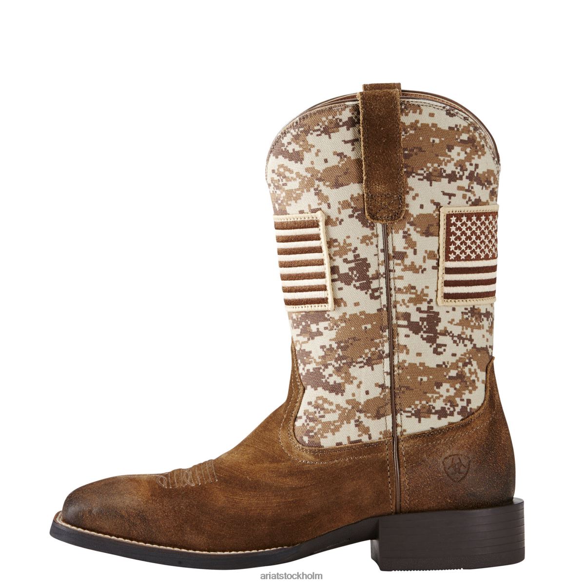 Skodon Ariat sport patriot western stövel antik mockamocka män F048490