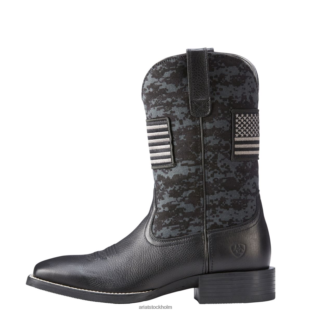 Skodon Ariat sport patriot western stövel svart deertan män F048468