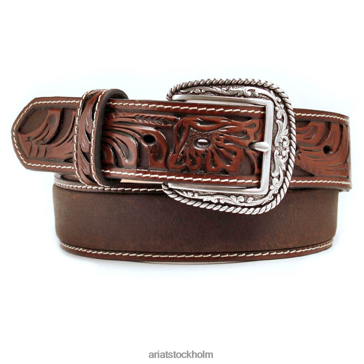 Tillbehör Ariat blompräglade ändar bälte solbränna män F04841872