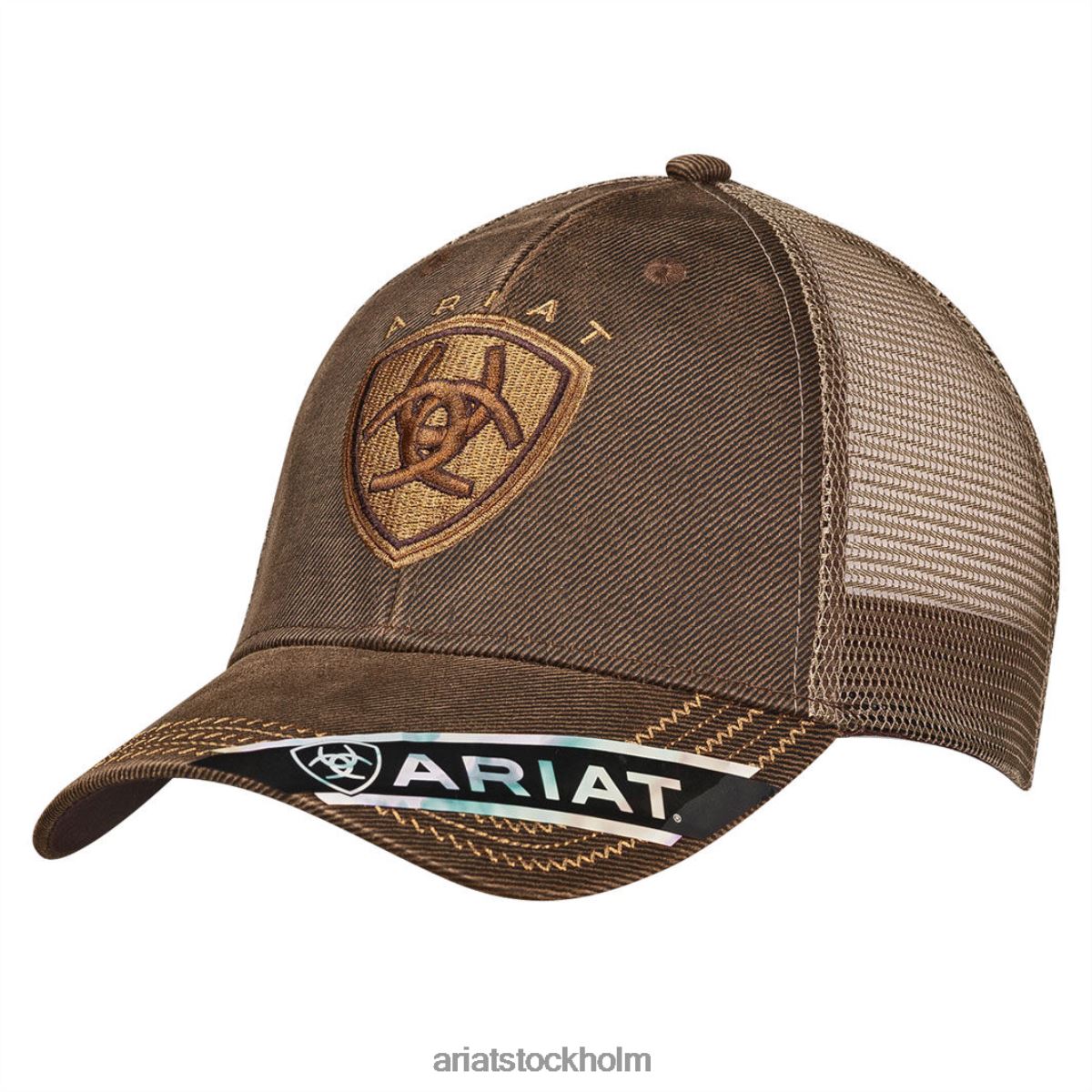 Tillbehör Ariat strukturerad mössa brun oljeskinn män F04841890