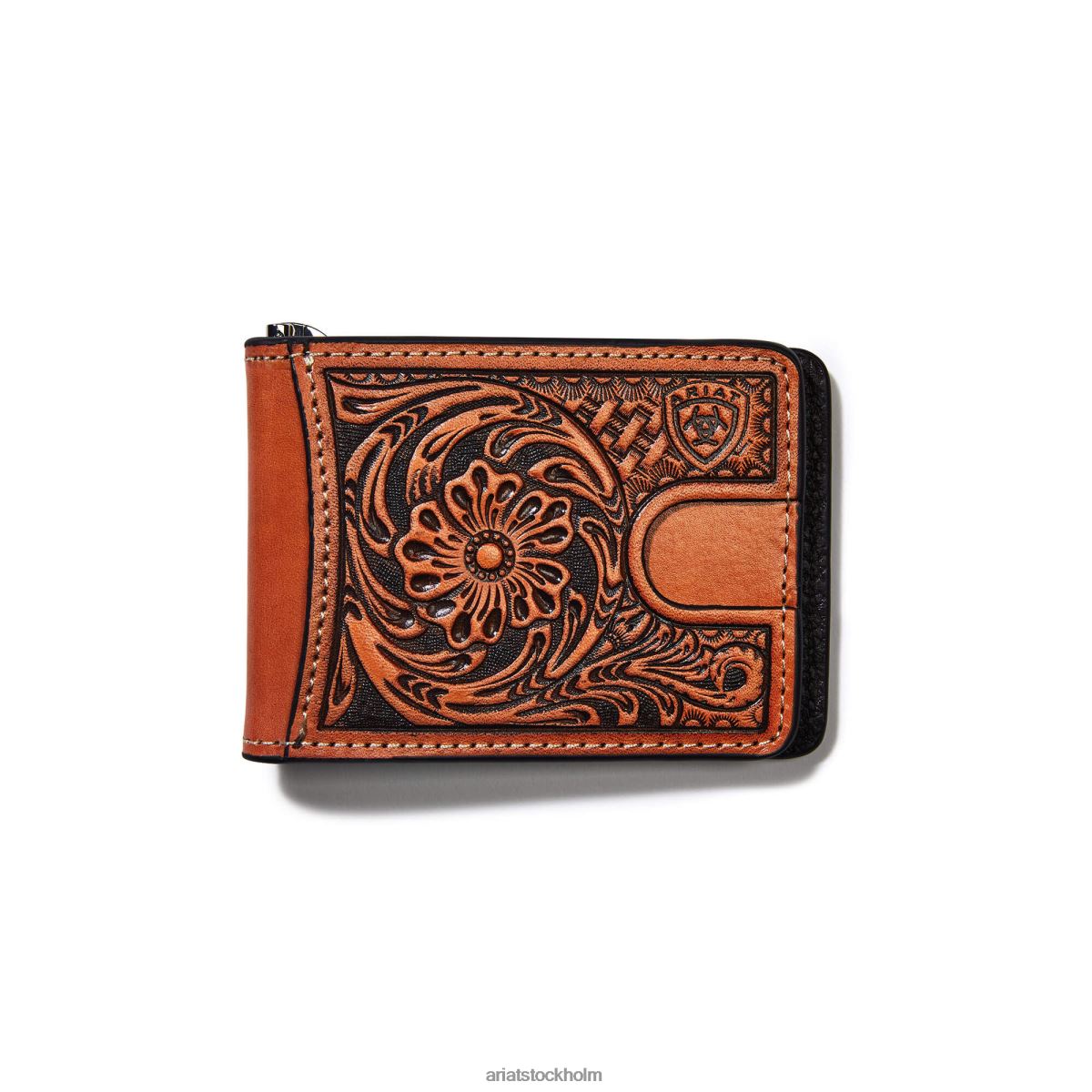 Tillbehör Ariat bifold plånbok blommig logotyp broderi solbränna män F04841799