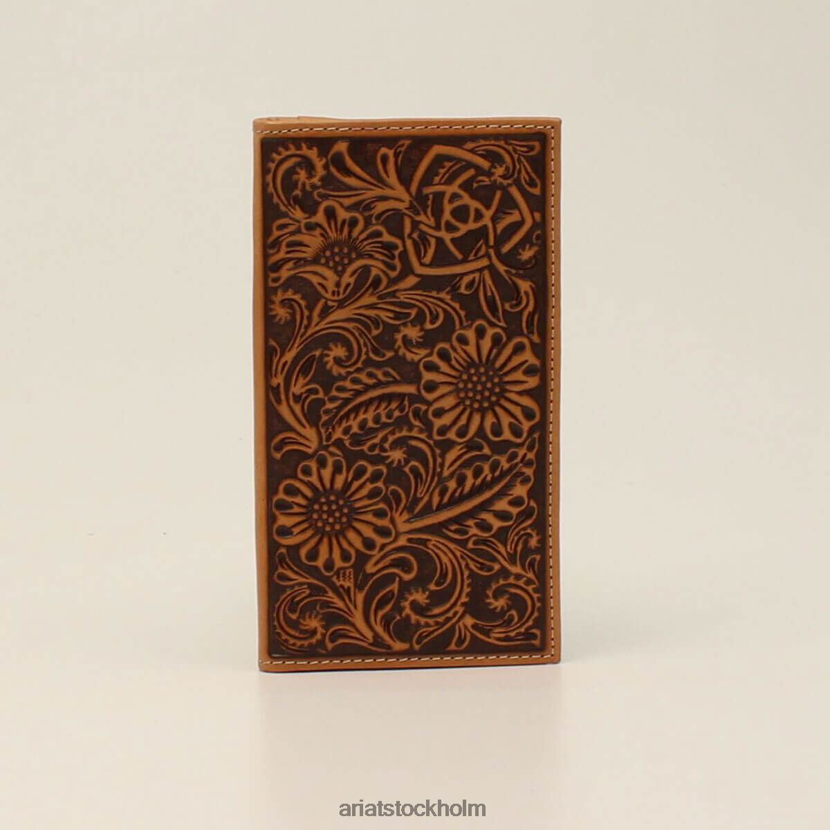 Tillbehör Ariat blommig präglad rodeoplånbok solbränna män F04841803