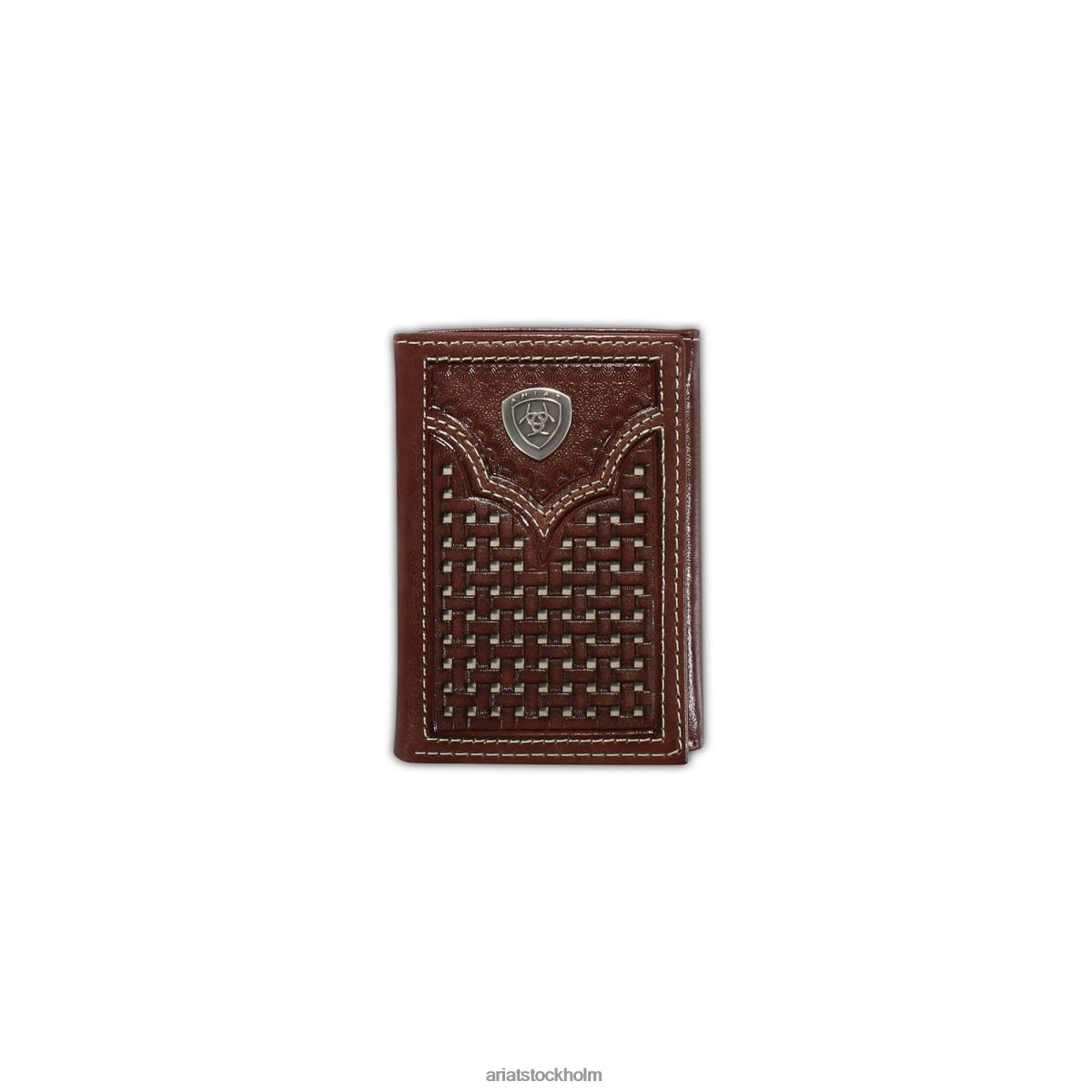Tillbehör Ariat gallerpräglad trefaldig plånbok brun män F04841806