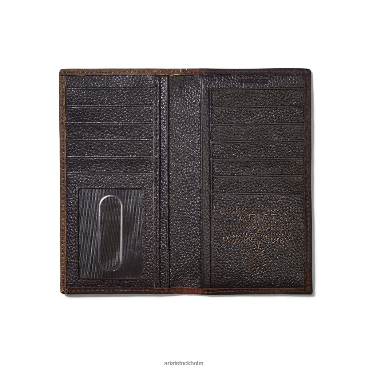 Tillbehör Ariat rodeo plånbok logotyp diagonalsöm brun män F04841778