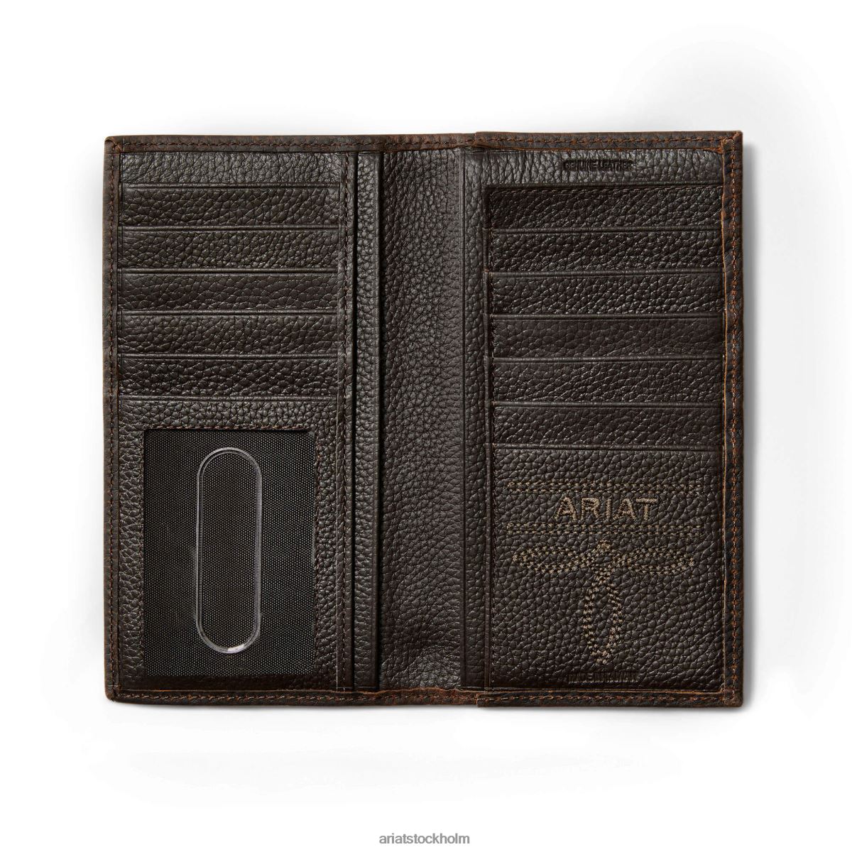 Tillbehör Ariat rodeo plånbok staplad logotyp brun bråkig män F04841794